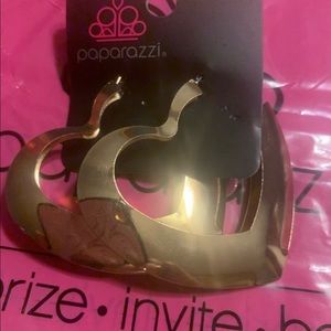 Gold Womens Heart Shaped Earrings